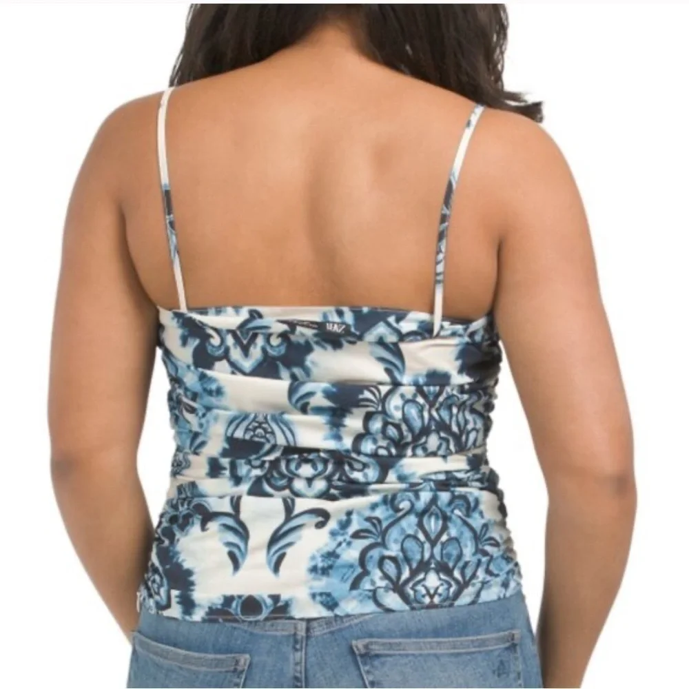 Zara Blue and White Floral Print Spaghetti Strap Tank - Picture 2 of 13